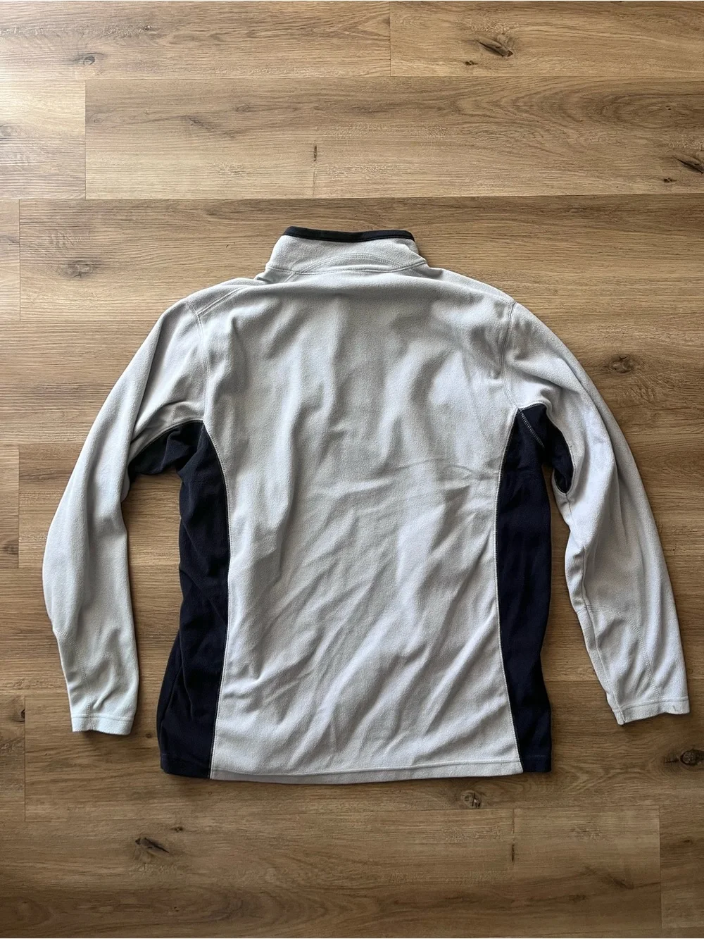 Columbia Men's Light Gray and Black Quarter-Zip Fleece